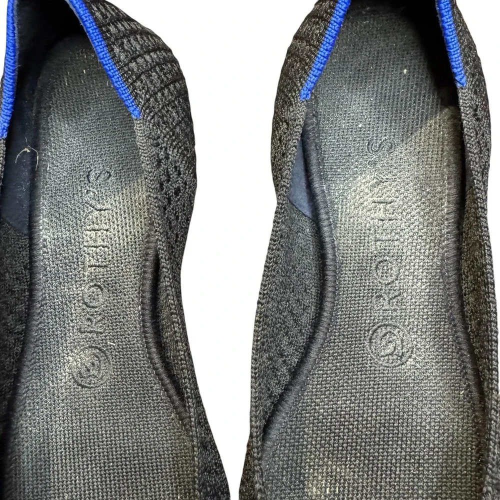Rothy's The Point Shoes Womens Size 8.5 Black Knit Pointed Toe Flats Comfort